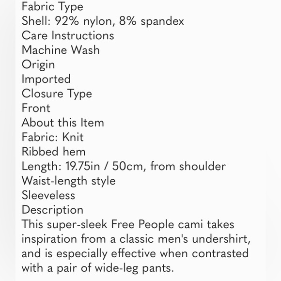 NWT Free People FP Intimately Women’s Square One Seamless Cami Top - Picture 10 of 10